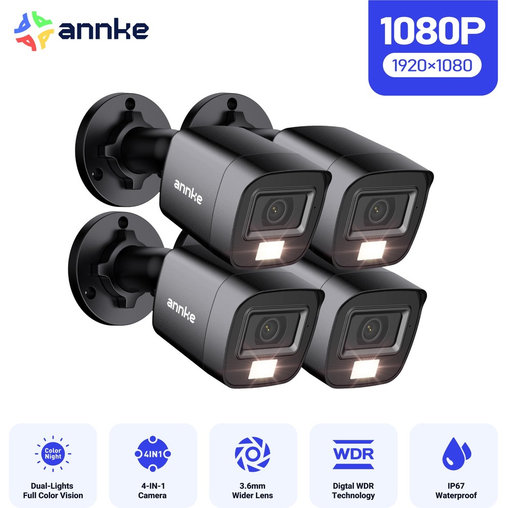 ANNKE 4K 8MP 5MP 1080P Video Outdoor Security Camera AI Color Night Vision IP67