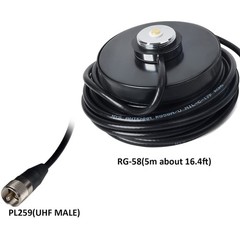 HYS NMO Mount Magnetic Base for Car Diameter: 90mm/ 3.54″, Black&silvery