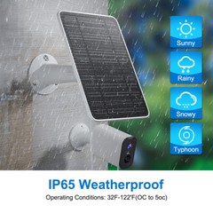 360° Solar Panel Charger for Outdoor Security Camera Eufy 10W Micro USB Type-C