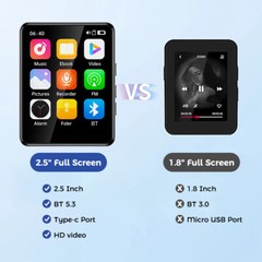 MP4/MP3 Player Lossless 2.5″ Touch Screen Music Player FM Radio Support 128GB