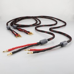 2X 1.5M 12AWG Pure Copper HIFI Audio Bi-wire Speaker Cable 2 To 4 Banana Plug