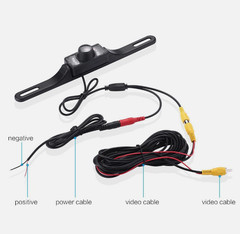 Rearview Backup Plate Camera for Kenwood DDX-8034BT DDX8034BT Install Kit