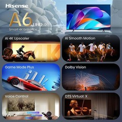 Hisense 50-Inch A6S Series 4K UHD Smart TV 50A6SV Dolby Vision VIDAA HDR