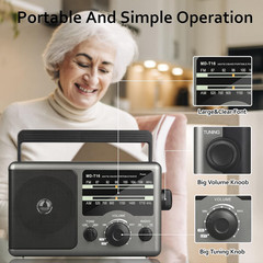 AM FM Portable Radio Battery Operated by 4X D Cell Batteries or AC Power
