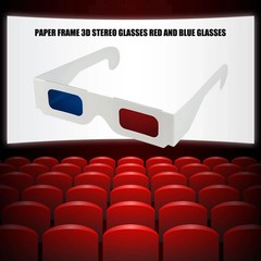 3D Paper Glasses for Movies and TV – Blue Red Anaglyph Cardboard Glasses