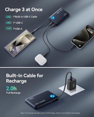 INIU Power Bank 45W 10000mAh USB-C & A Dual Output Black with LED Paw Indicator