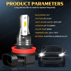 For Ford F-250 F-350 F-450 Super Duty 2023-2025 D8 LED Headlight Bulb+Fog Light