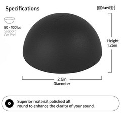 Hudson Hi-Fi Platinum Silicone Hemisphere Non-Skid Isolation Feet w/ Adhesive