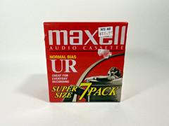 Maxell Audio Cassette Normal Bias UR 90 Super Size 7 Pack , NEW Factory Sealed