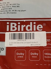 iBirdie 4k 20ft HDMI cable With ETHERNET 24k Gold Plated Apple TV Smart TV Comp.