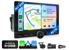 Android 10.1″ QLED 8+128 Double DIN Car Stereo Apple CarPlay GPS Screen Rotation