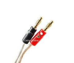 4ft 14AWG Pair-Wire Banana Plug to 2-Pin Banana Plug Speaker Cable Set