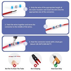 150PCS Solder Sleeve Seal Heat Shrink Butt Wire Connectors Terminals Waterproof