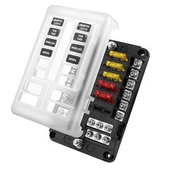 12 Way Blade Fuse Box Block Holder LED Indicator 12V Auto Marine Boat Waterproof