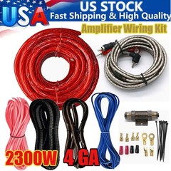 2300W 4 Gauge Car Audio Cable Kit Amplifier Install Amp RCA Subwoofer Sub Wiring
