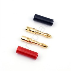 8 Pack 4mm 24k Gold Banana Plug Deluxe Dual Lock Speaker Wire Audio Jack Connect