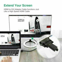 DVI-D Male (24+1 pin) to HDMI Female (19-pin) HD HDTV Monitor Display Adapter