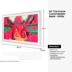 Samsung 85″ The Frame Customizable Bezel, Modern White – VG-SCFF85WTBZA (2025)