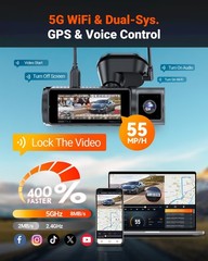 Vantrue Nexus 5S (N5S) 360 Degree WiFi Dashcam GPS LTE Support 1TB Support