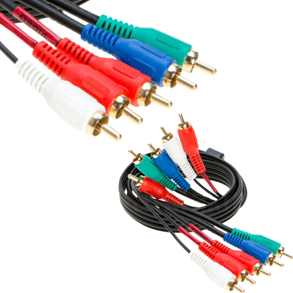 5 RCA Male to 5 RCA Male Stereo Audio Video Cable Component Gold Plated lot