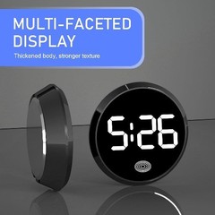 Digital Dashboard Clock, LED Time Luminous Touch High Definition Cl Color: Red