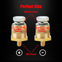 M6 Thread Male Brass Battery Terminal Charging Posts, M6 Battery Post