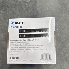 OREI EX-500IR HDMI HDBaseT Extender Transmitter Receiver Set Black Blue