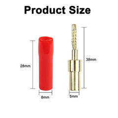 Flex Pin Banana Plugs Connector, Braided 2MM Banana Plug Wiring Plug Pin Gold-Pl