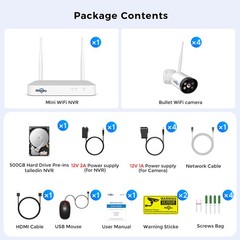Hiseeu 10CH NVR 3MP 2.4G/5G WIFI Outdoor Audio Security Camera System CCTV HDD
