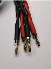 One Piece 12AWG OCC Pure Copper HIFI Audio Bi-wire Speaker Cable 2to4 Plugs 5ft