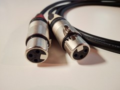 XLR Balanced Interconnect Cables (1m) MOGAMI Wire NEUTRIK Conn BLACK/SILVER Pair