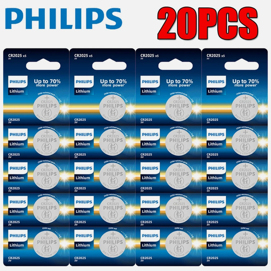20Pack Philips CR2025 CR 2025 3V LITHIUM Battery BR2025 DL2025 Watch Batteries