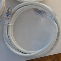 PCT 18ft White Coaxial Cable F Male to F Male Lot of 3 (H677T9BVVW1P)