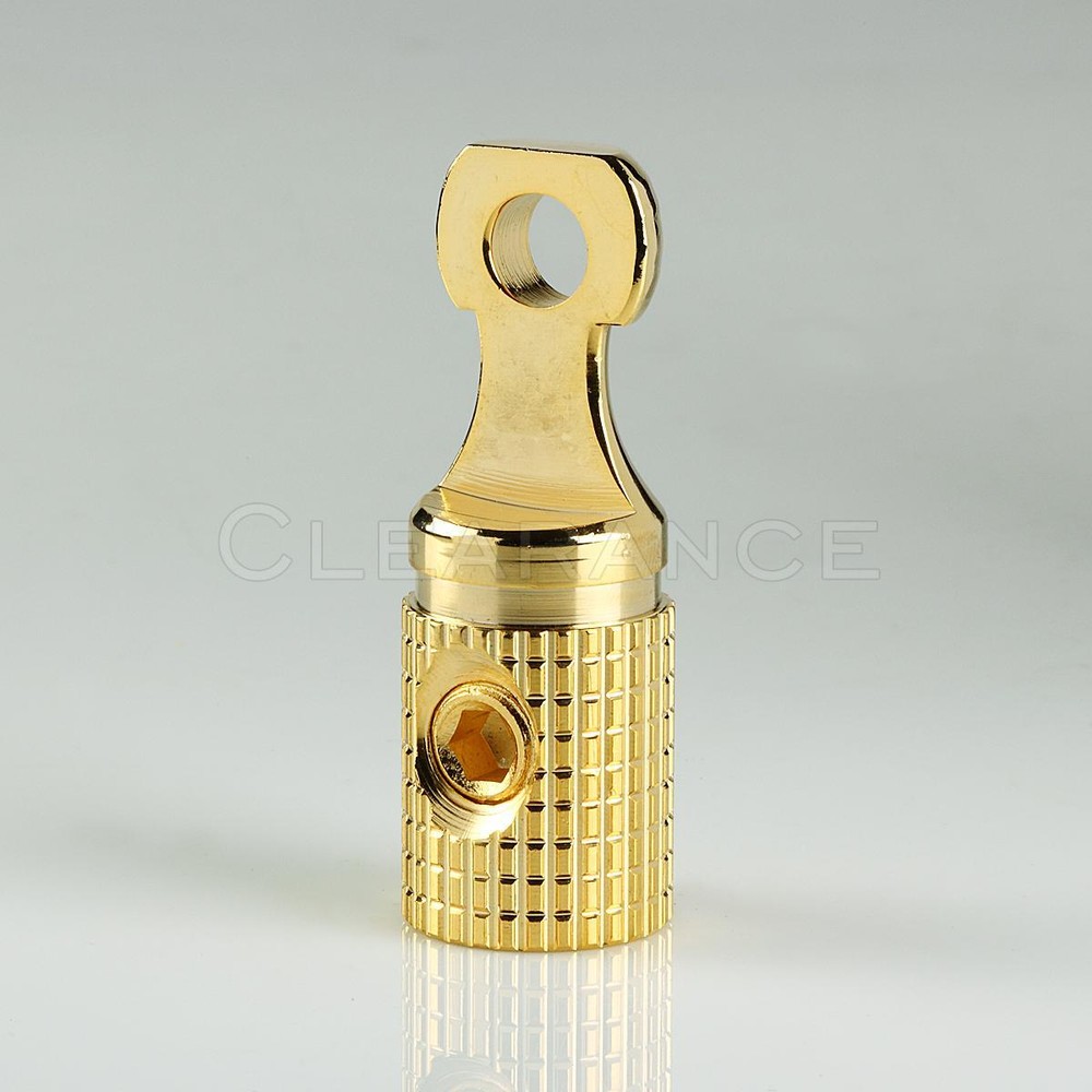 NEW 24K GOLD PLATED RING TERMINAL 5/16” HOLE 0 GAUGE 5/16″EYELET FREE SHIPPING