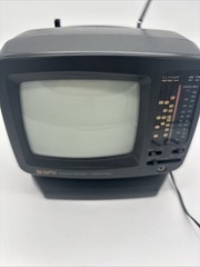 Mini TV GPX TVP7 AM/FM Portable Television Black & White . Used Tested Working.