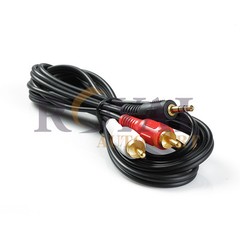 3.5mm Aux Male Jack to 2 Male RCA Stereo Audio Cable for MP3 iPod Phone 6FT