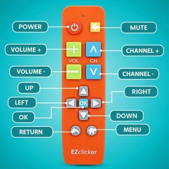 EZclicker Big Button Universal TV Remote (Orange) Simple Easy to Use, Orange
