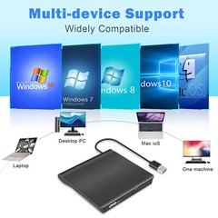 Slim External CD DVD Drive USB 3.0 Disc Player Burner Writer For Mac Laptop PC