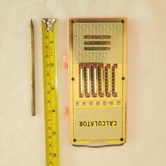 Vintage 1960s Magic Brain Pocket Calculator Metal Plastic Stylus Hong Kong EUC
