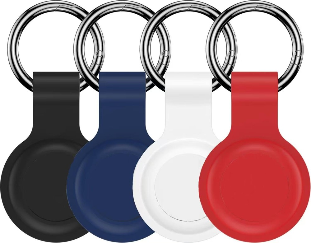 [4 Pack Family Set] Case Compatible with AirTag Holder Black/White/Blue/Red