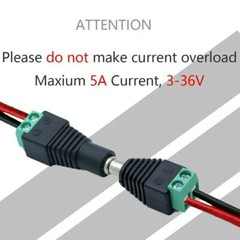 100Pcs 12V 5.5mm x 2.1mm DC Power Jack Connector 24V Socket for Security Camera