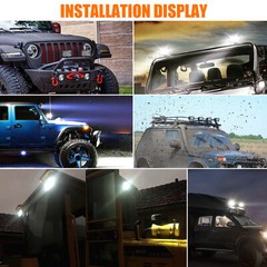 2Pcs 4″ 800w LED Work Light Bar Spot Flood Pods Fog Lamp Offroad Driving SUV ATV