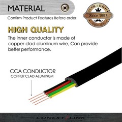 Conext Link RJ11 6P4C Modular Telephone Extension Cable Phone 7 feet, Black