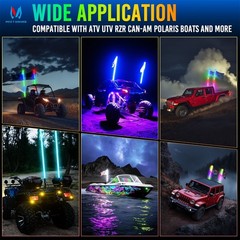 3FT/4FT LED Whip Lights COB Chips RGB Chasing Spiral Antenna for Can-Am ATV UTV
