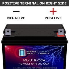 Mighty Max ML-U1R-CCA 12V 200CCA Battery Replaces U1R Lawn Mower and Tractor