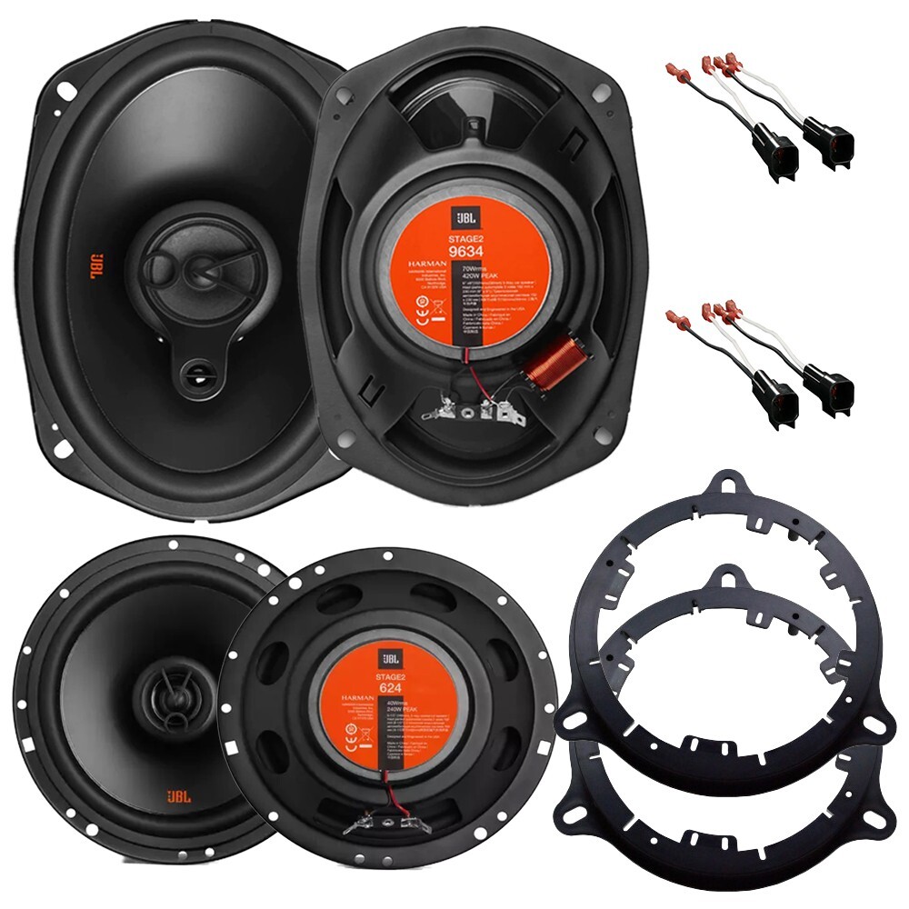 JBL 420 Watt Front & 240 Watt Rear Door Car Speakers for 2004-2015 Nissan Titan