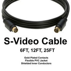 S Video Cable 4 PIN Monitor S-Video SVHS Male VCR Camcorder 6FT 12FT 25FT lot