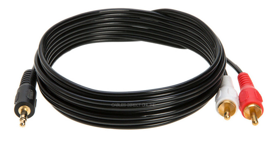 NEW 3.5mm Jack To 2 Rca Stereo Audio Cable Adapter 6ft 10ft 12ft 15ft 25ft Male