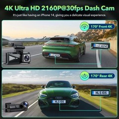 Toguard DC19 2160P Dash Cam Car Front Rear 4K + 4K Dual Car Camera with 128GB SD