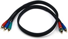 3FT Component Video Cable, 3 RCA (RGB) Component Male Black 2186